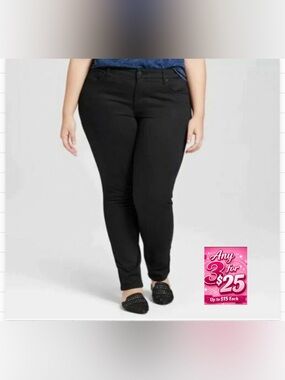 Black Skinny High-Rise Black Stretch Jeans by Target Universal Threads